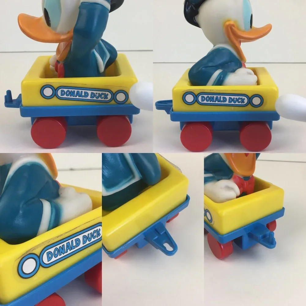 Vintage 1980s Walt Disney Donald Duck Replacement Train‎ Kids Toy Plastic Rubber